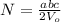 N = \frac{abc}{2V_o}