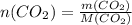 n(CO_2)= \frac{m(CO_2)}{M(CO_2)}