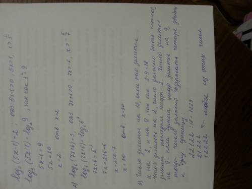 Найдите корень уравнения: 1)log3(5x-1)=2 2)log6(7x+6)=3 3) пример пятизначного натурального числа,ко