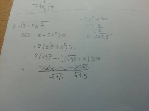 Найдите область определения функции y=√3-2x²
