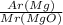 \frac{Ar(Mg)}{Mr(MgO)}