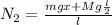 N_{2}=\frac{mgx+Mg \frac{l}{2}}{l}