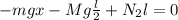 -mgx-Mg\frac{l}{2}+N_{2}l=0