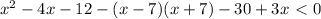 x^2-4x-12-(x-7)(x+7)-30+3x\ \textless \ 0