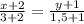 \frac{x+2}{3+2} = \frac{y+1}{1,5+1}