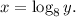 x = \log_{8} y.