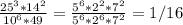 \frac{ 25^{3} * 14^{2} }{ 10^{6} *49 } = \frac{5^{6} * 2^{2} * 7^{2} } { 5^{6} * 2^{6} * 7^{2} } = 1/16