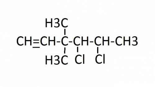 Напишите структурную формулу : 4,5-дихлор 3,3-диметил гексин-1