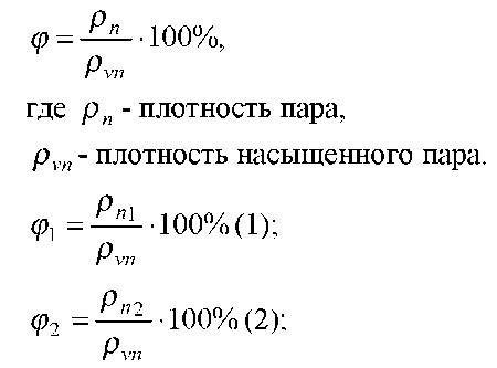 Чему равна относительная влажность насыщенного водяным паром воздуха?