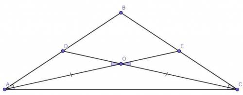 На боковых сторонах ав и вс равнобедренного треугольника авс отметили соответствующие точки d и e та
