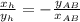 \frac{x_h}{y_h} = -\frac{ y_{AB} }{ x_{AB} }