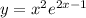 y = x^2e^{2x-1}