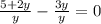 \frac{5+2y}{y} - \frac{3y}{y} = 0