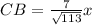 CB = \frac{7}{ \sqrt{113} } x