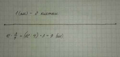 Начерти отрезок длиной 12 см чему равна длина 3/4 отрезка?