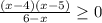 \frac{(x-4)(x-5)}{6-x} \geq 0