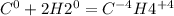 C ^{0} +2H2 ^{0} =C ^{-4} H4 ^{+4}