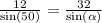 \frac{12}{ \sin(50) } = \frac{32}{ \sin( \alpha ) }