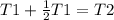 T1+ \frac{1}{2}T1=T2