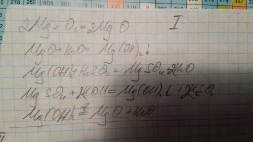 Mg-> mgo-> mg(oh)2-> mgso4-> mg(oh)2-> mgo mgco3-> mgo-> mgcl2-> mg(oh)2->