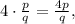 4 \cdot \frac{p}{q} = \frac{4p}{q} ,