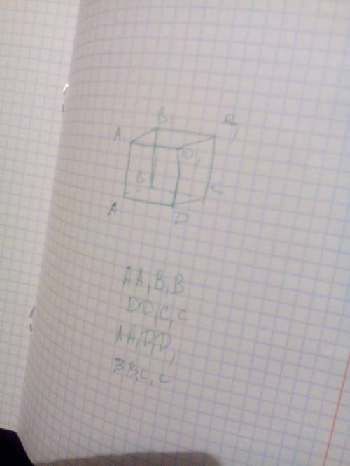 Дан куб abcda1b1c1d1. сделайте рисунок и назовите плоскость, параллельную прямой вв1.