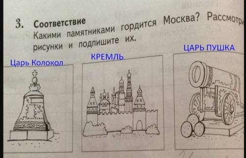 Какими памятниками гордится москва рассмотрите рисунки и подписи