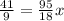 \frac{41}{9} = \frac{95}{18}x