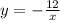 y=- \frac{12}{x}