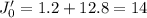 J_{0}'=1.2+12.8=14