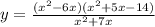 y= \frac{(x^2-6x)(x^2+5x-14)}{x^2+7x}