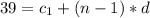 39=c_1+(n-1)*d