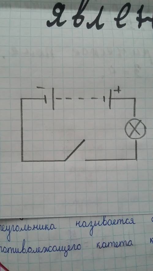 Начертите схему цепи карманного фонарика