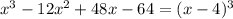 x^{3} -12x^{2} +48x-64= (x-4)^{3}