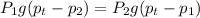 P_1g(p_t-p_2)=P_2g(p_t-p_1)