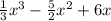 \frac{1}{3} x^{3}- \frac{5}{2} x^{2} +6x