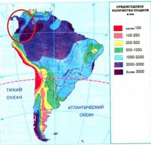 Какое количество осадков выпадает на склонах северных анд?