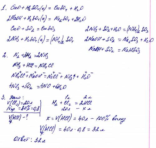 1. напишите уравнения всех возможных реакций между веществами: сuo, h2so4(к), naoh, so2 , nh3 2.напи