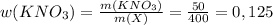 w(KNO_3)= \frac{m(KNO_3)}{m(X)}= \frac{50}{400}=0,125