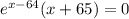 e^{x-64}(x+65)=0&#10;