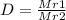 D= \frac{Mr1}{Mr2}