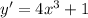 y'=4x^{3}+1