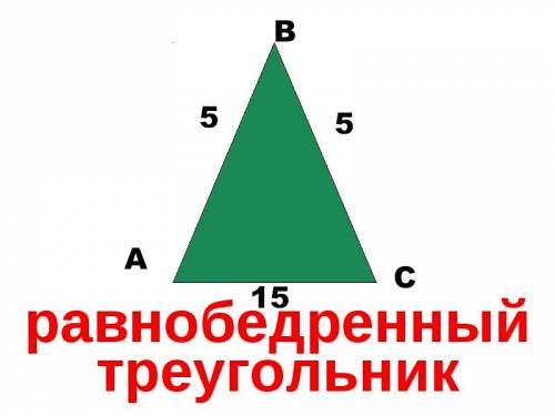 Существует ли треугольник abc если : а) ab = bc = 5 см ac = 15 см б) ab=bc = 15 см ac = 5 см обоснуй