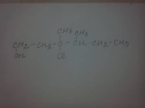 Написать структурные формулы спиртов: 3,4-диметил-3-хлоргексанол-1