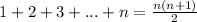 1+2+3+...+n= \frac{n(n+1)}{2}