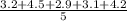 \frac{3.2+4.5+2.9+3.1+4.2}{5}