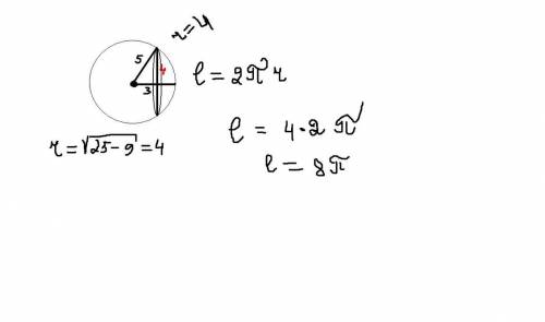 Найдите длину линии пересечения сферы радиуса 5 и плоскости, удаленной от центра этой сферы на 3.