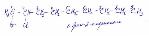 1-бром-2-хлорнонан напишите структурную