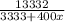 \frac{13332}{3333+400x}