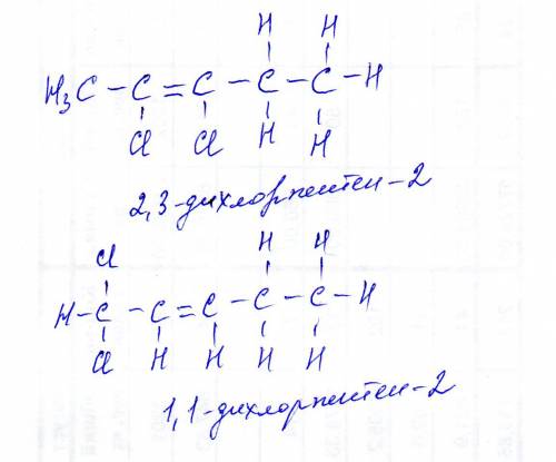 Написать структурную формулу дихлорпентена-2